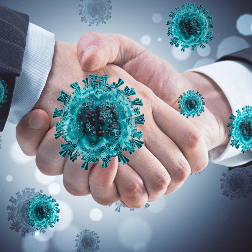 Person taking medicine for infection treatment