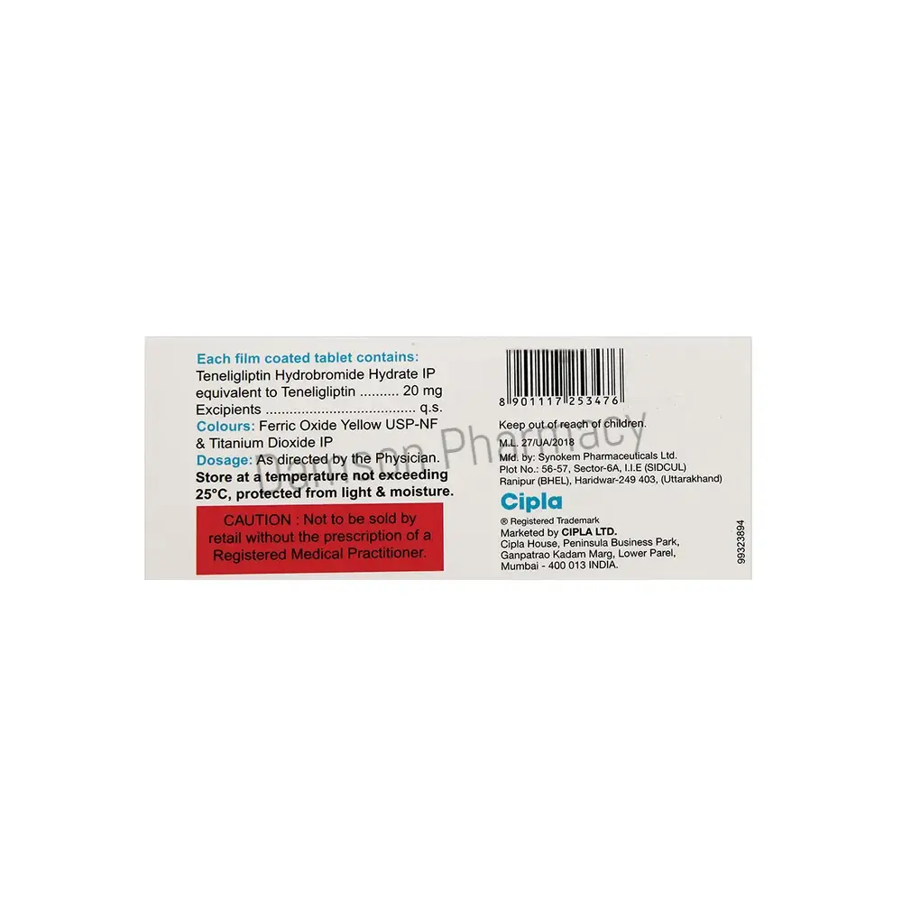 Tenepla 20mg Teneligliptin Tablets Tenepla 20mg Teneligliptin Tablets 2