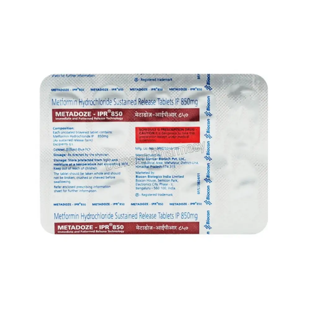 Metadoze IPR 850mg Tablet Metadoze IPR 850mg Tablet 3
