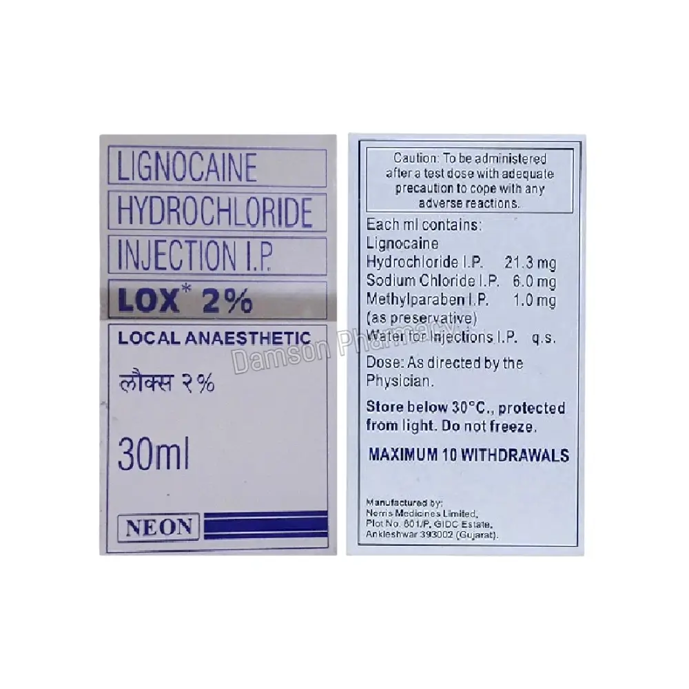 Lox 2% Lignocaine Injection 30ml Lox 2 Lignocaine Injection 30ml 1