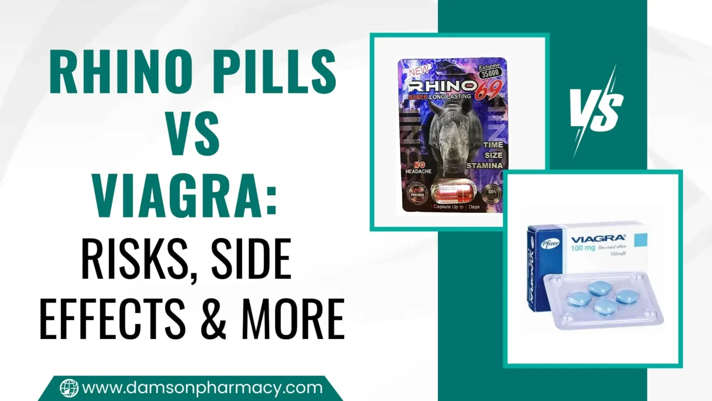 Rhino Pills vs Viagra: Risks, Side Effects & More Rhino Pills vs Viagra Risks, Side Effects & More