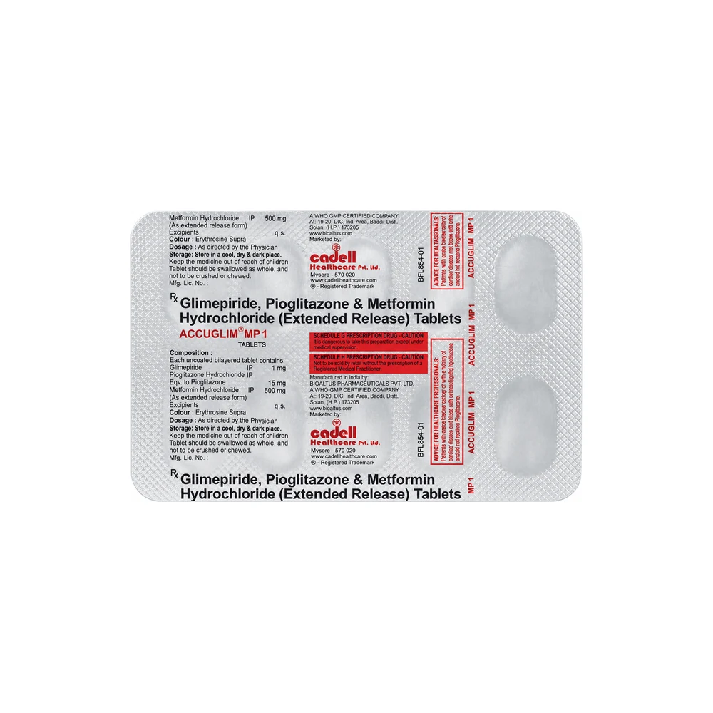 Accuglim MP 1 Tablets blister pack