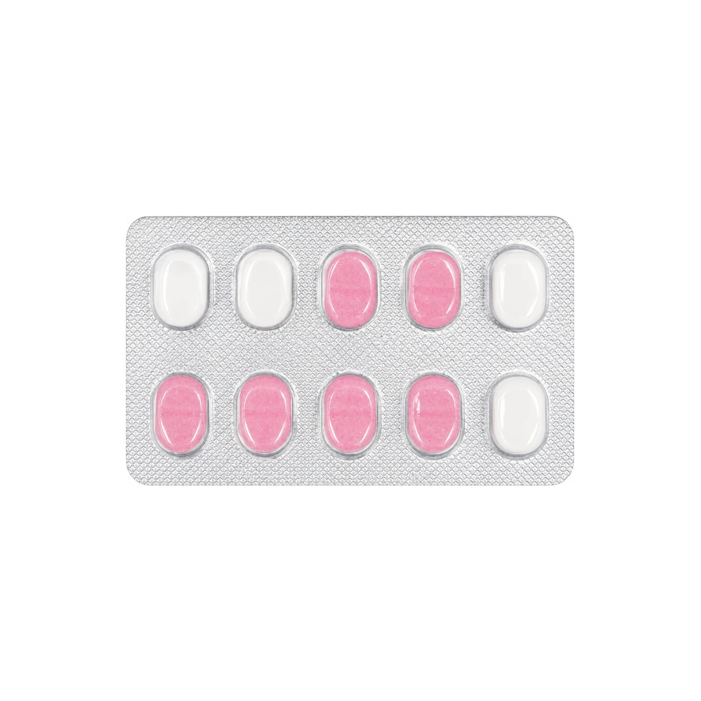 Accuglim MP 1 Tablets pink and white blister pack
