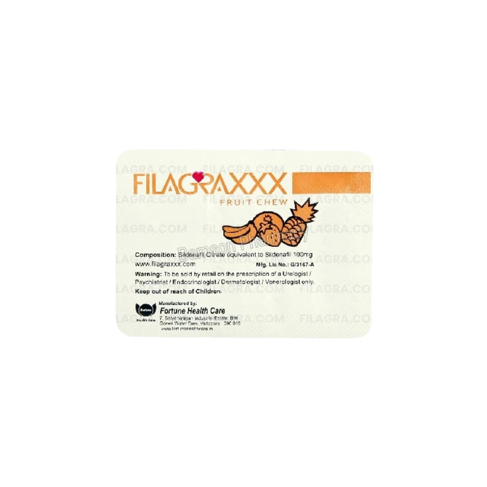 Filagra XXX Fruit Chew 100mg Tablets 3