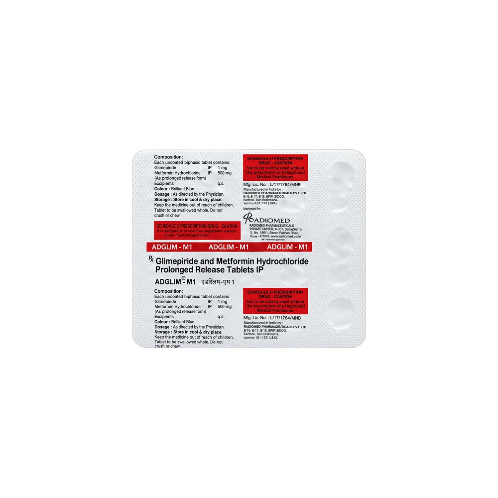 Adglim M1 Tablets blister strip
