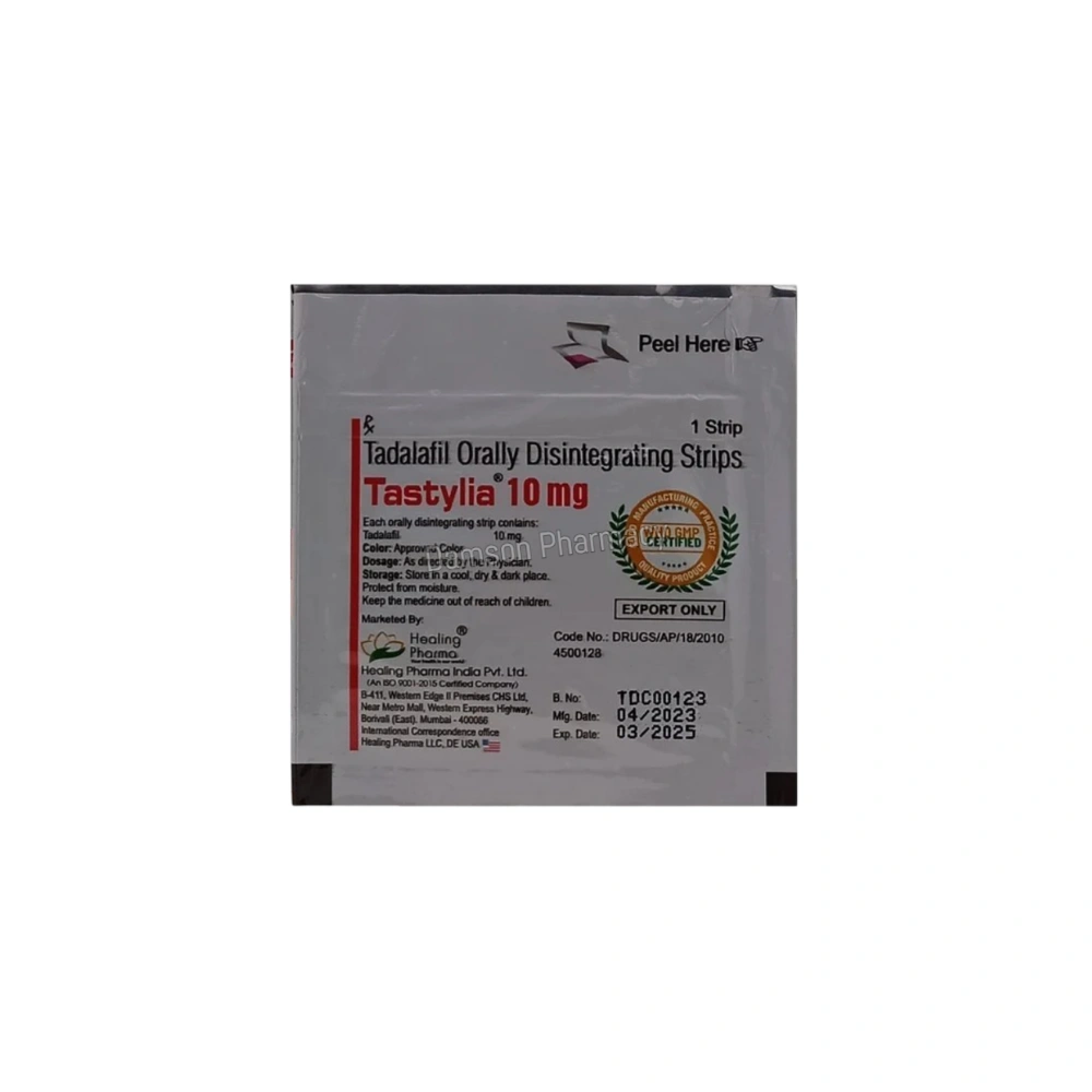 Tastylia 10mg Sachet Back Image