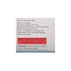 Diclofenac 75mg/ml Box Back Image