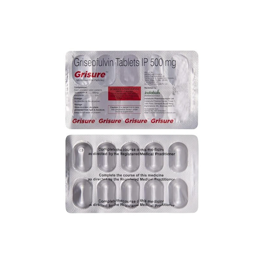 Griseofulvin 500mg Front & Back Strip View